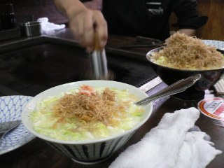 Preparing monjayaki
